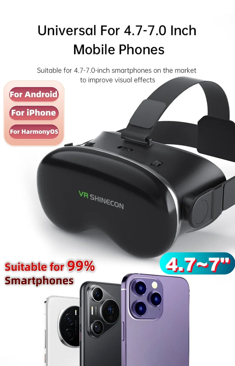 Sleek MetaNexusXR G18 VR headset with phone slot and dual joysticks for immersive play | MetaNexusXR