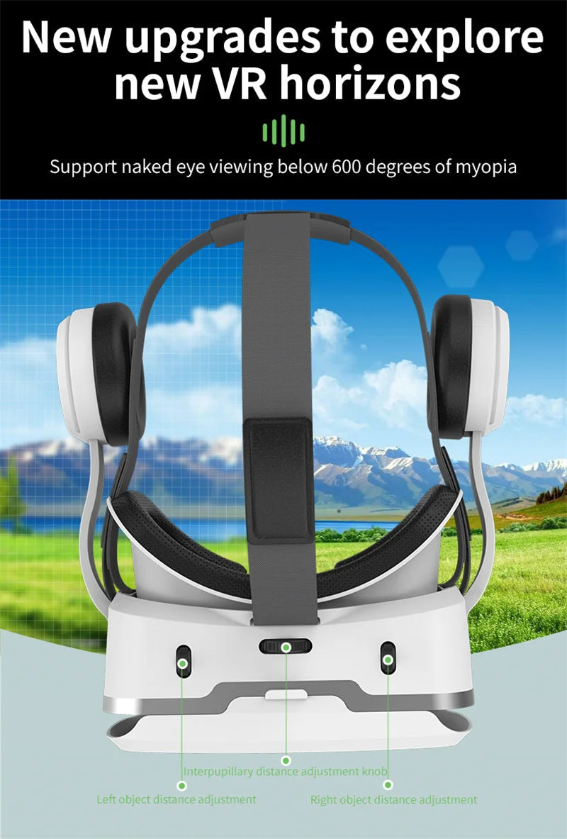 MetaNexusXR G15E VR glasses with adjustable phone cradle for 4.7-7 inch devices | MetaNexusXR