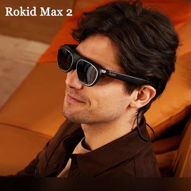 Rokid Max 2 AR Glasses Black 215" Micro-OLED Display Immersive Wearable Display for Gaming & Entertainment Metanexus XR