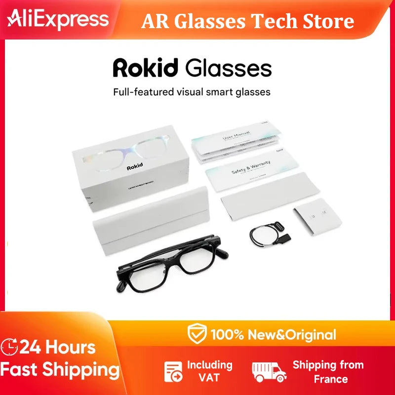 Rokid Glasses lightweight AR smartglasses take photos navigate in real time translate teleprompters AI Glasses Metanexus XR