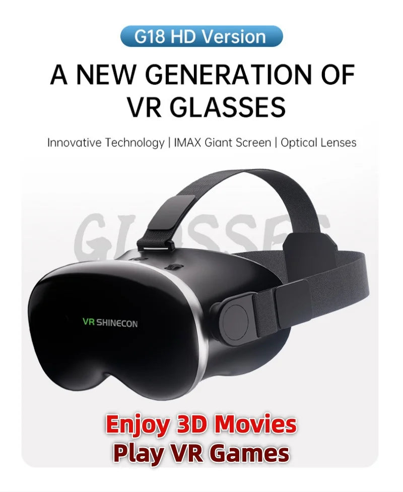 Black MetaNexusXR G18 VR headset with 4K display compatibility for 4.7-7in phones and game controllers | MetaNexusXR