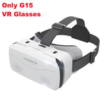 Black G15 IMAX VR glasses with remote and phone cradle displayed against box | MetaNexusXR