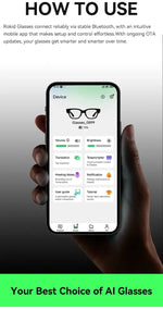 Rokid Glasses lightweight AR smartglasses take photos navigate in real time translate teleprompters AI Glasses Metanexus XR