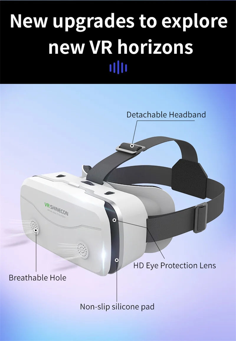 White G15 IMAX VR headset with adjustable straps for 4.7–7 in smartphones, joystick-ready | MetaNexusXR