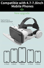 MetaNexusXR G15E VR glasses displaying IMAX 3D movie with smartphone dock and joystick controls | MetaNexusXR