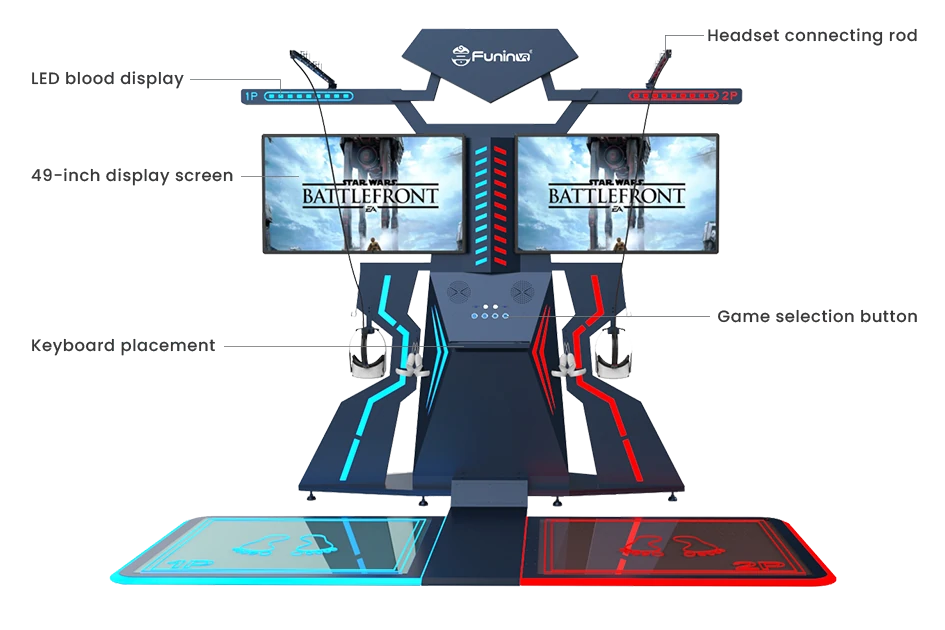 VR Shooting Game Arena – Two-Player Online Combat Station – MNX-CVR-FPSARENA-2P – photo 1 of 11