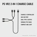PS VR2 controllers charging simultaneously with 2-in-1 cable — Metanexus XR