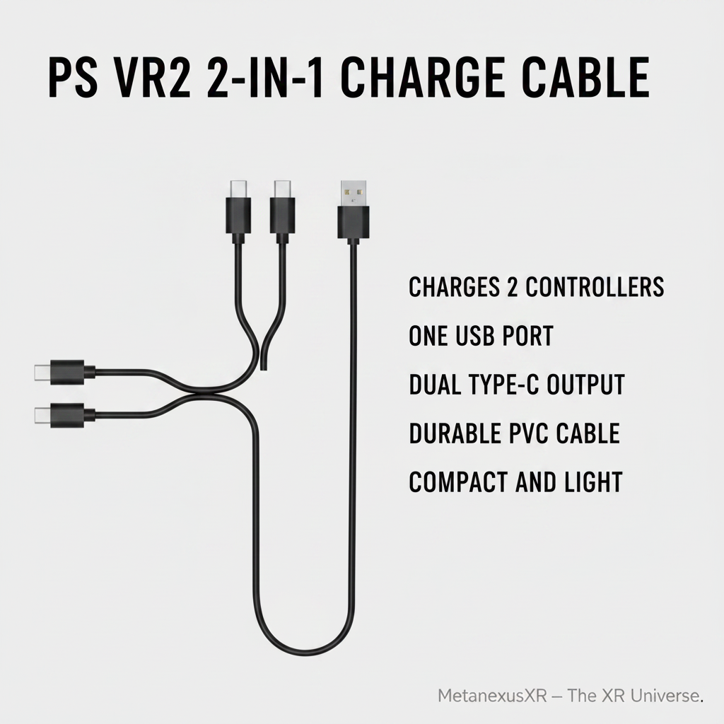 PS VR2 controllers charging simultaneously with 2-in-1 cable — Metanexus XR