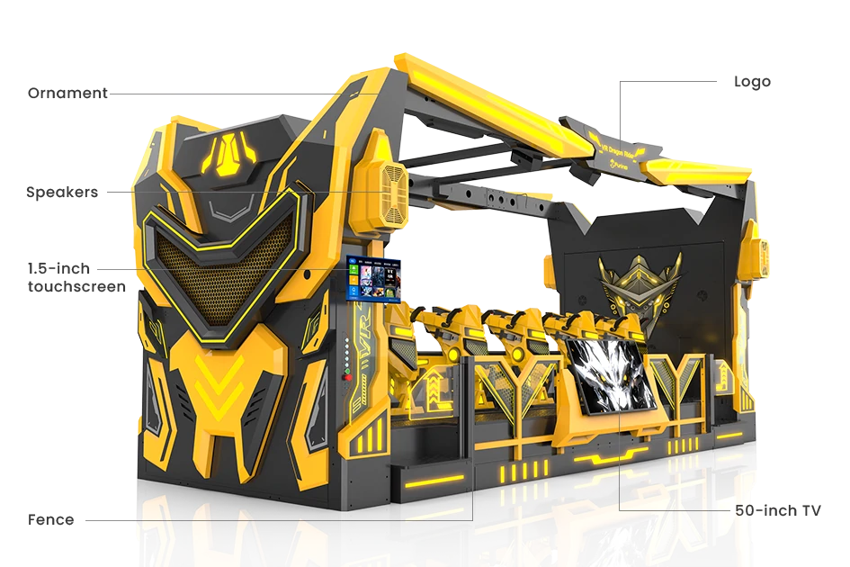 Five-Seat VR Mecha Dragon Ride – Rain, Heat and 800 mm Drop – MNX-CVR-DRAGON-5S – photo 1 of 11