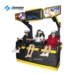 Users at MetaNexusXR's 3-player VR station experiencing immersive 9D sensory cinema with headsets. | MetaNexusXR