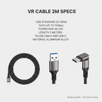 2m VR link cable full length laid out — Metanexus XR