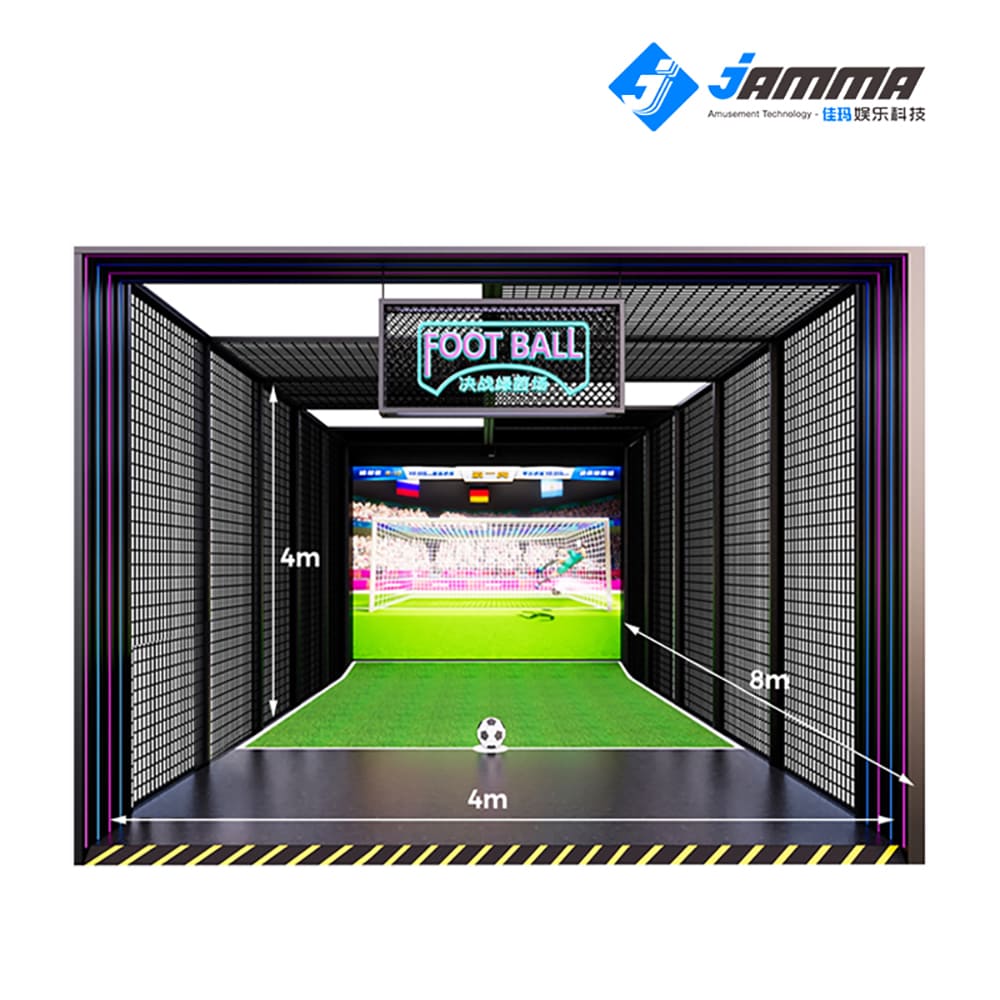 MetaNexusXR interactive projection football simulator, featuring a dynamic penalty shootout game. | MetaNexusXR