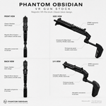 Matte black VR gun stock rear view with the telescoping stock - MetanexusXR