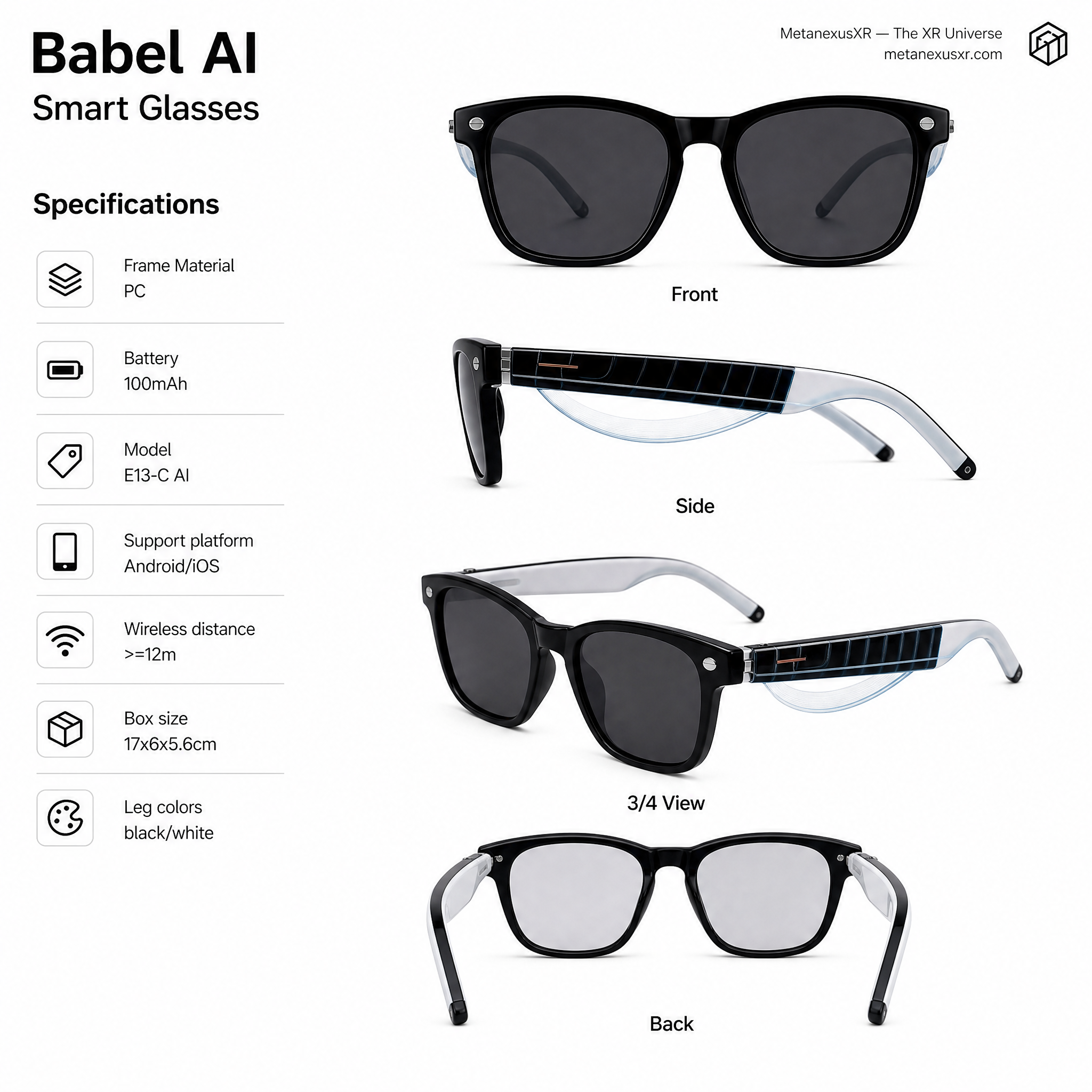 Babel AI Smart Glasses — MetanexusXR — The XR Universe