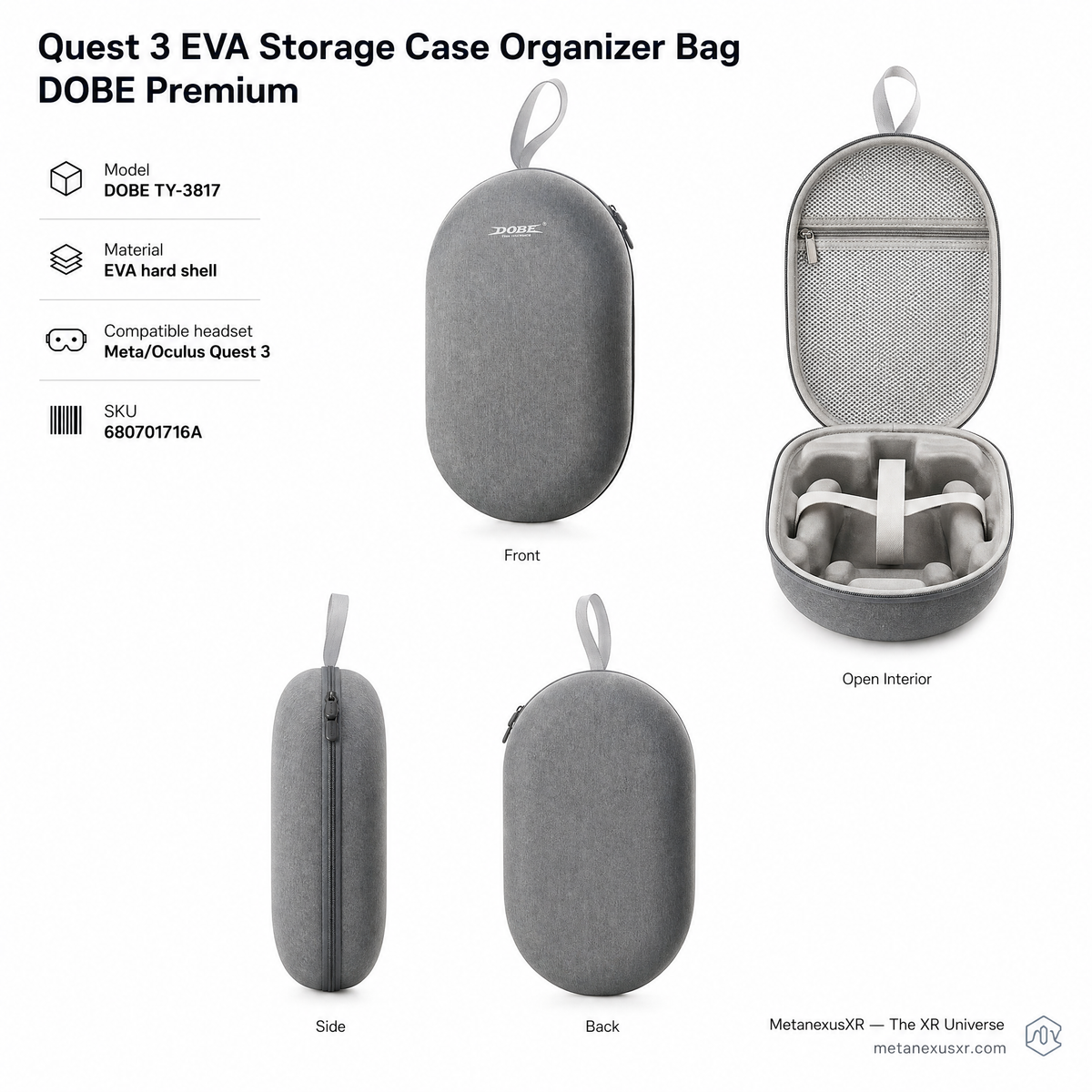 Quest 3 EVA Storage Case Organizer Bag DOBE Premium — MetanexusXR — The XR Universe