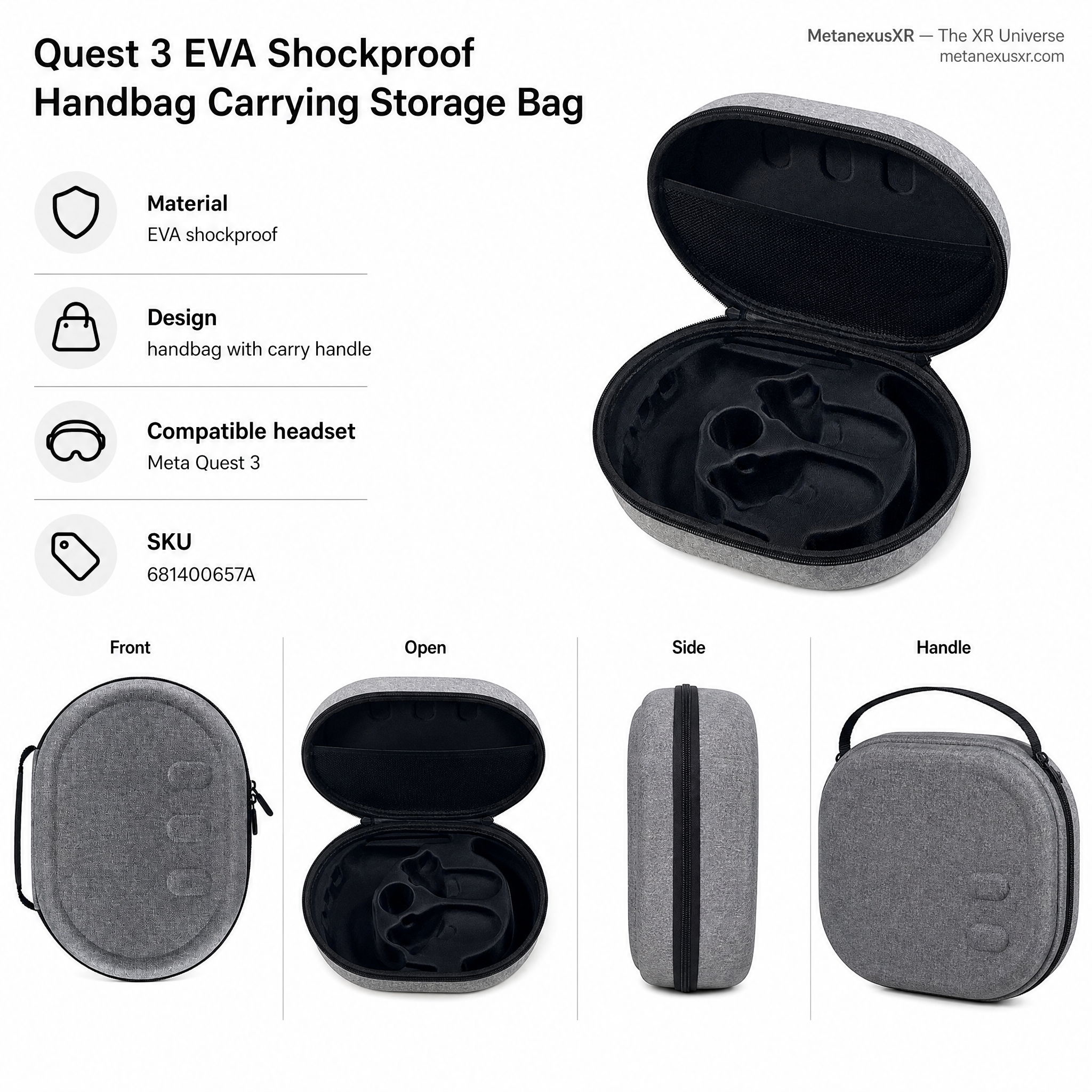Quest 3 EVA Shockproof Handbag Carrying Storage Bag — MetanexusXR — The XR Universe