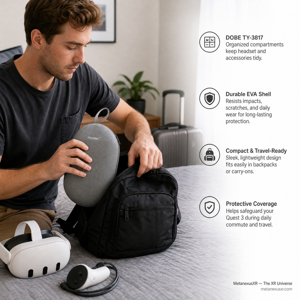 Quest 3 EVA Storage Case Organizer Bag DOBE Premium — MetanexusXR — The XR Universe