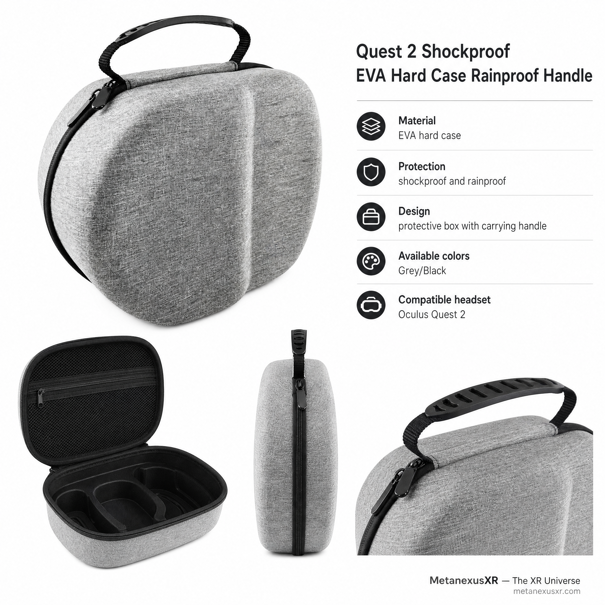 Quest 2 Shockproof EVA Hard Case Rainproof Handle — MetanexusXR — The XR Universe