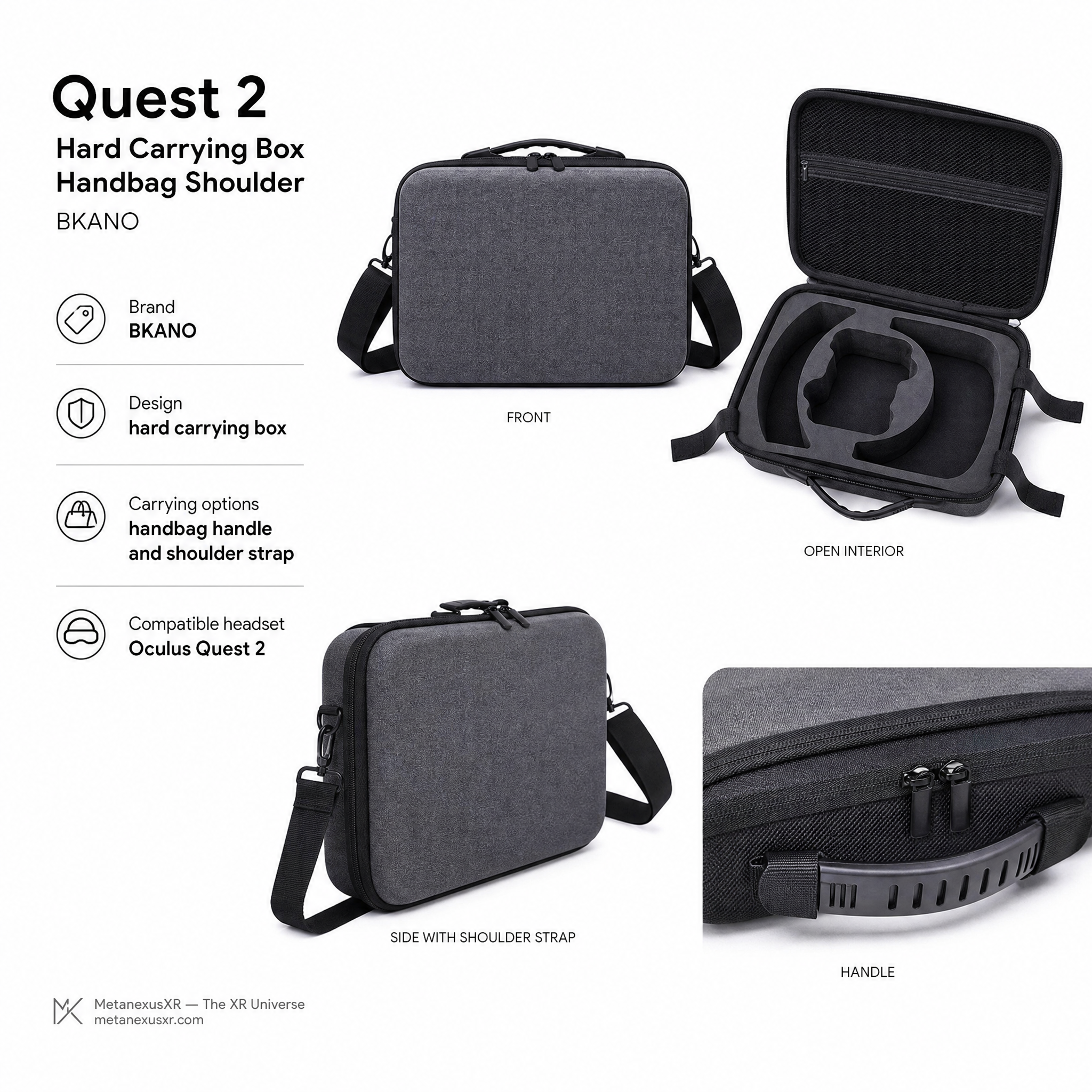 Quest 2 Hard Carrying Box Handbag Shoulder BKANO — MetanexusXR — The XR Universe