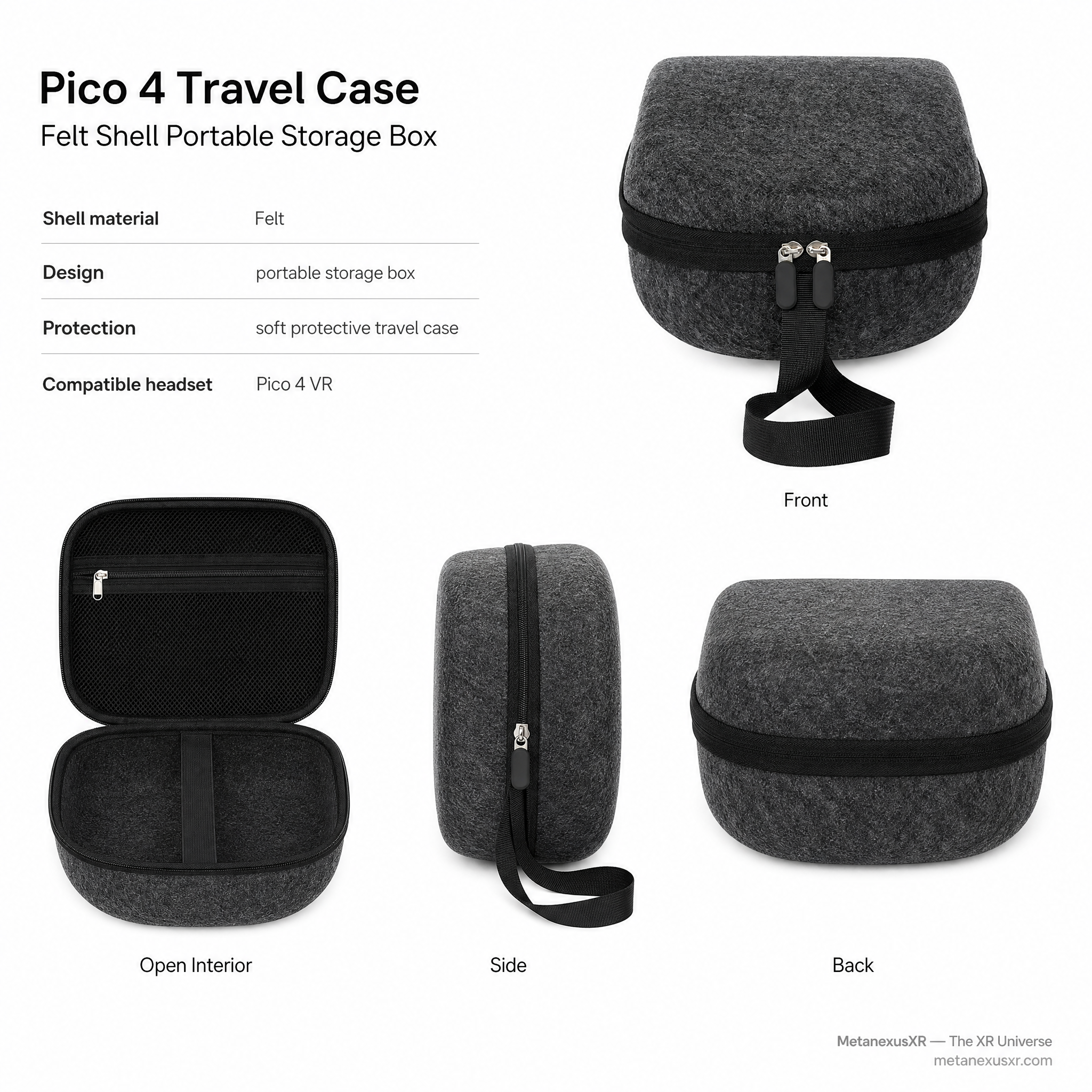 Pico 4 Travel Case Felt Shell Portable Storage Box — MetanexusXR — The XR Universe