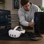 Nylon braided 5m VR link cable for Meta Quest 3 and PICO 4 PC link — Metanexus XR