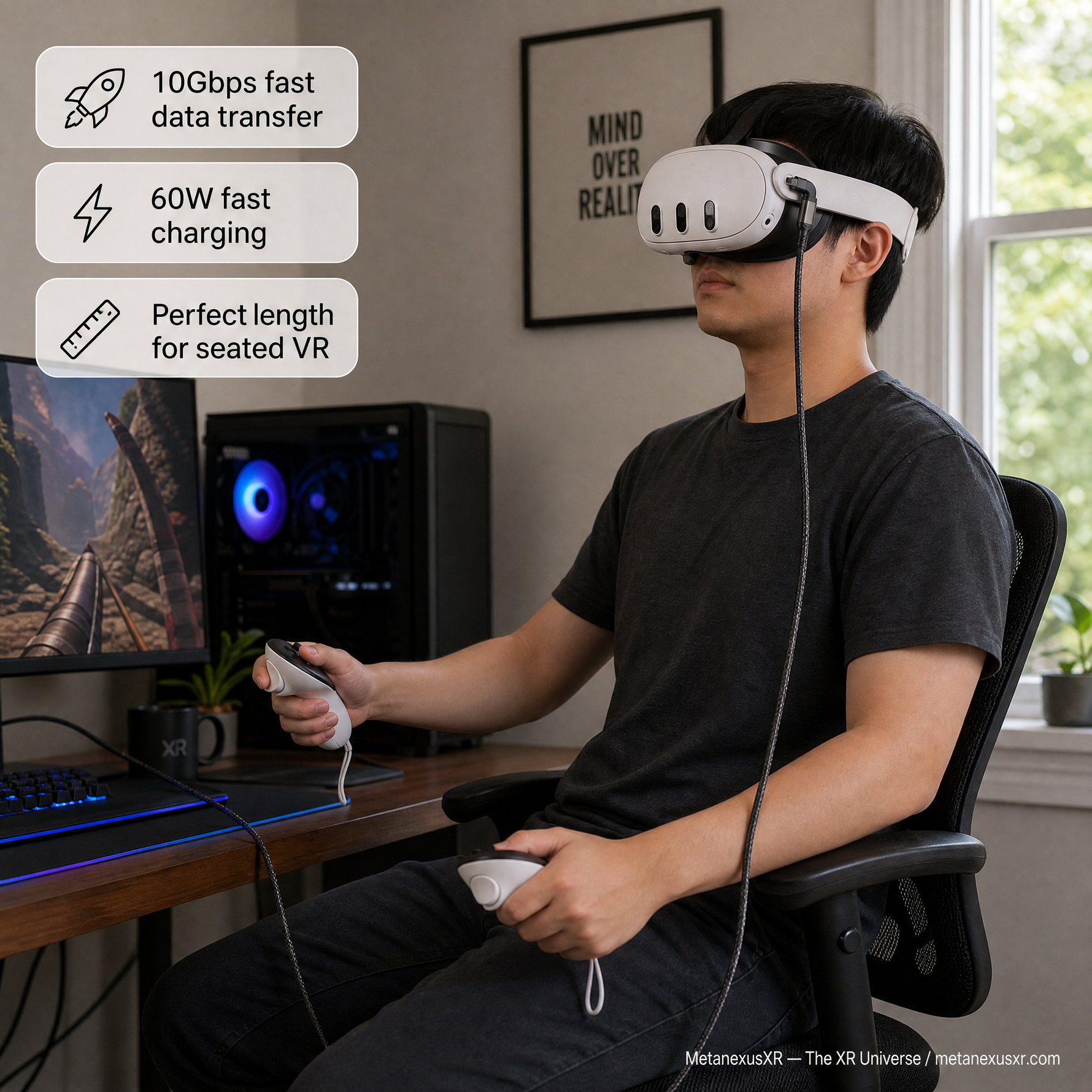 VR Cable 1.5m USB 3.2 Fast Charging 10Gbps Link Cable — MetanexusXR — The XR Universe