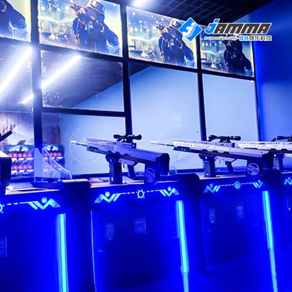 MetaNexusXR real bullet shooting range simulator with firearms and an interactive target screen for immersive training. | MetaNexusXR
