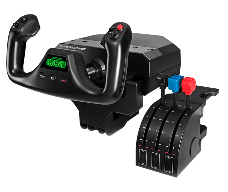 Flight Yoke – Stainless Steel Yoke with Throttle Quadrant, 75 Programmable Controls – flight yoke – photo 1 of 1