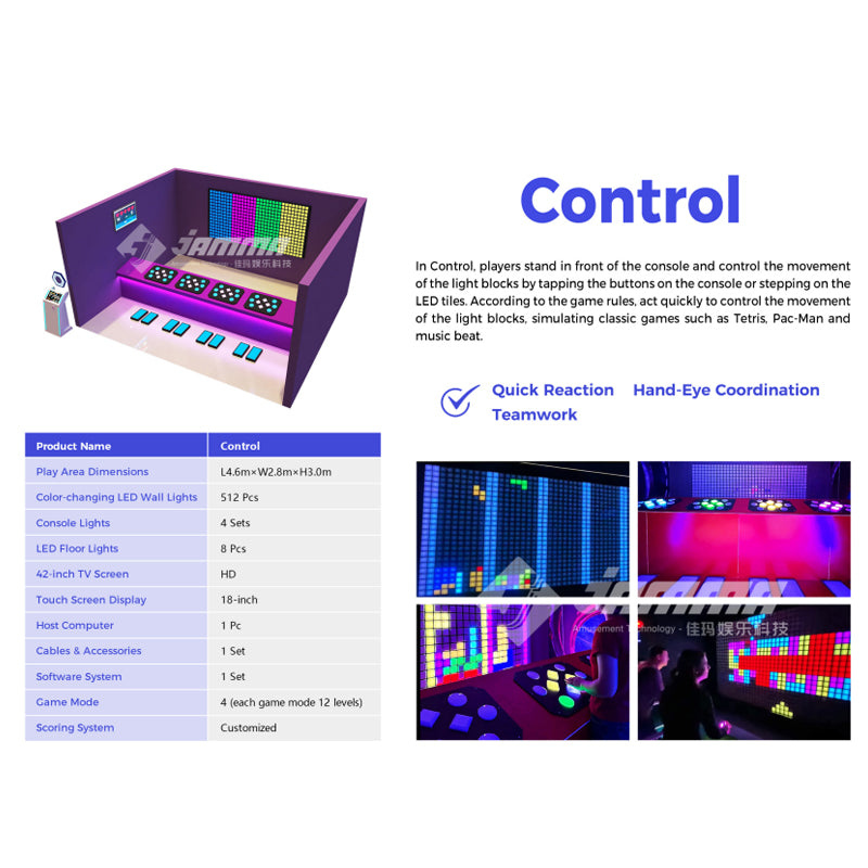 MetaNexusXR interactive LED wall grid game device for engaging activation control challenges. | MetaNexusXR