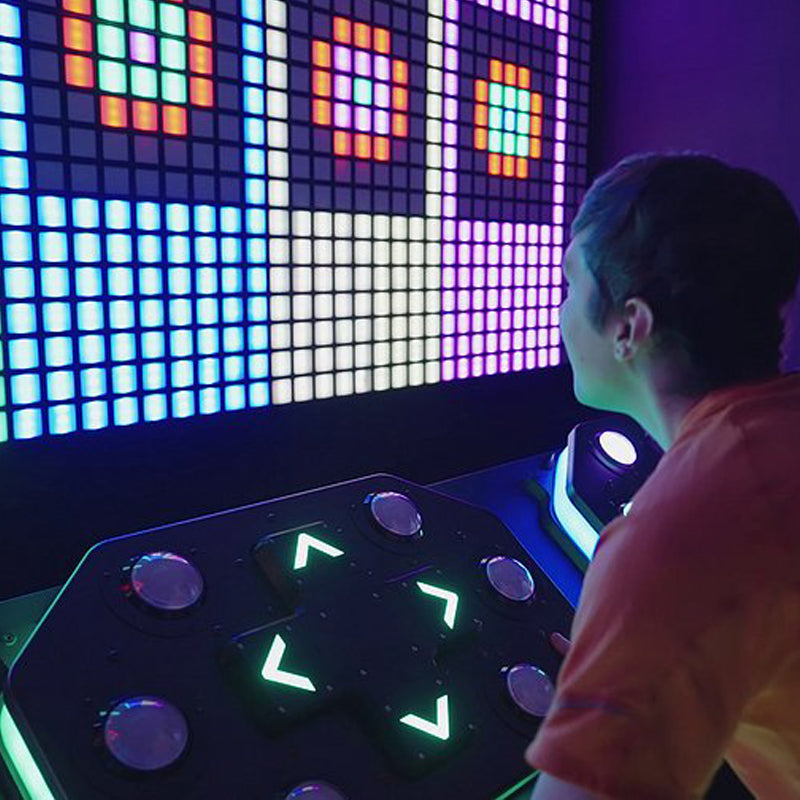 MetaNexusXR interactive LED wall grid for an activation control game challenge. | MetaNexusXR