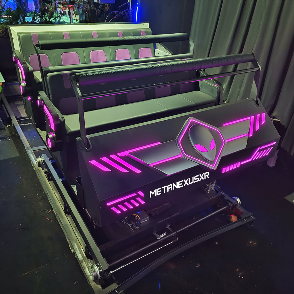 Glasses-free 3D orbital cinema dark ride by MetaNexusXR, offering next-gen immersive amusement park experiences.