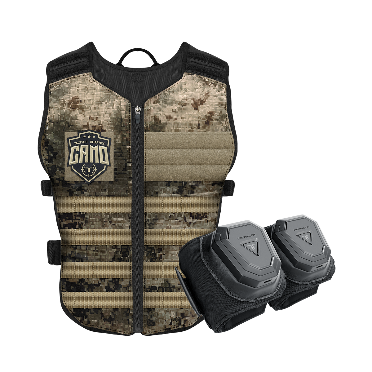Camo Haptic Vest Bundle – MOLLE Camouflage Vest plus Arm Sleeves – camo haptic vest bundle – photo 1 of 15