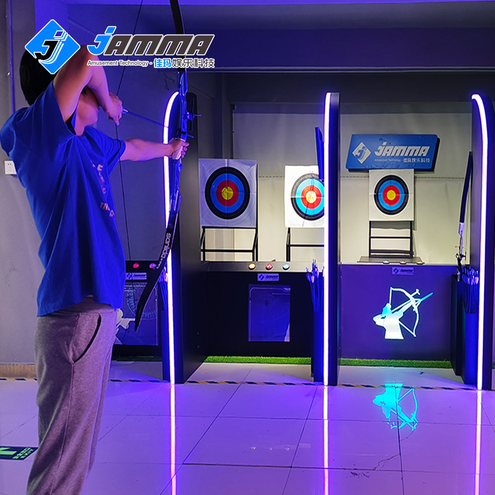 MetaNexusXR's advanced archery training simulator set, featuring an immersive shooting device. | MetaNexusXR