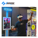 MetaNexusXR VR player intensely immersed in a single-player challenge within a vivid space station. | MetaNexusXR